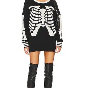 Black and White Skeleton Sweater Dress